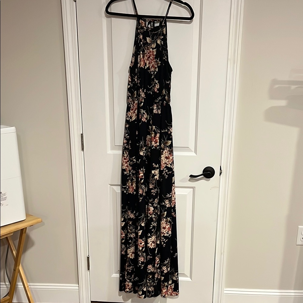 Floral Halter Maxi Dress